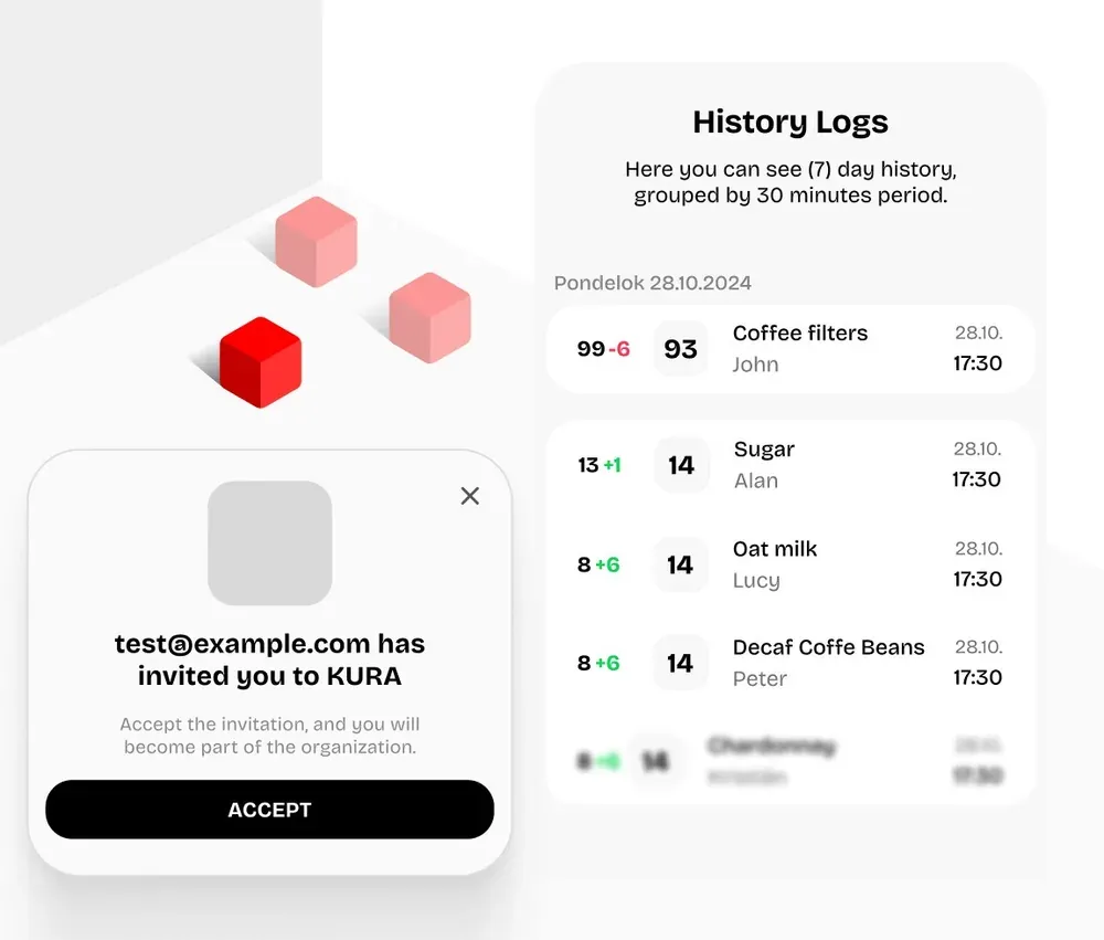 History logs and team invitation